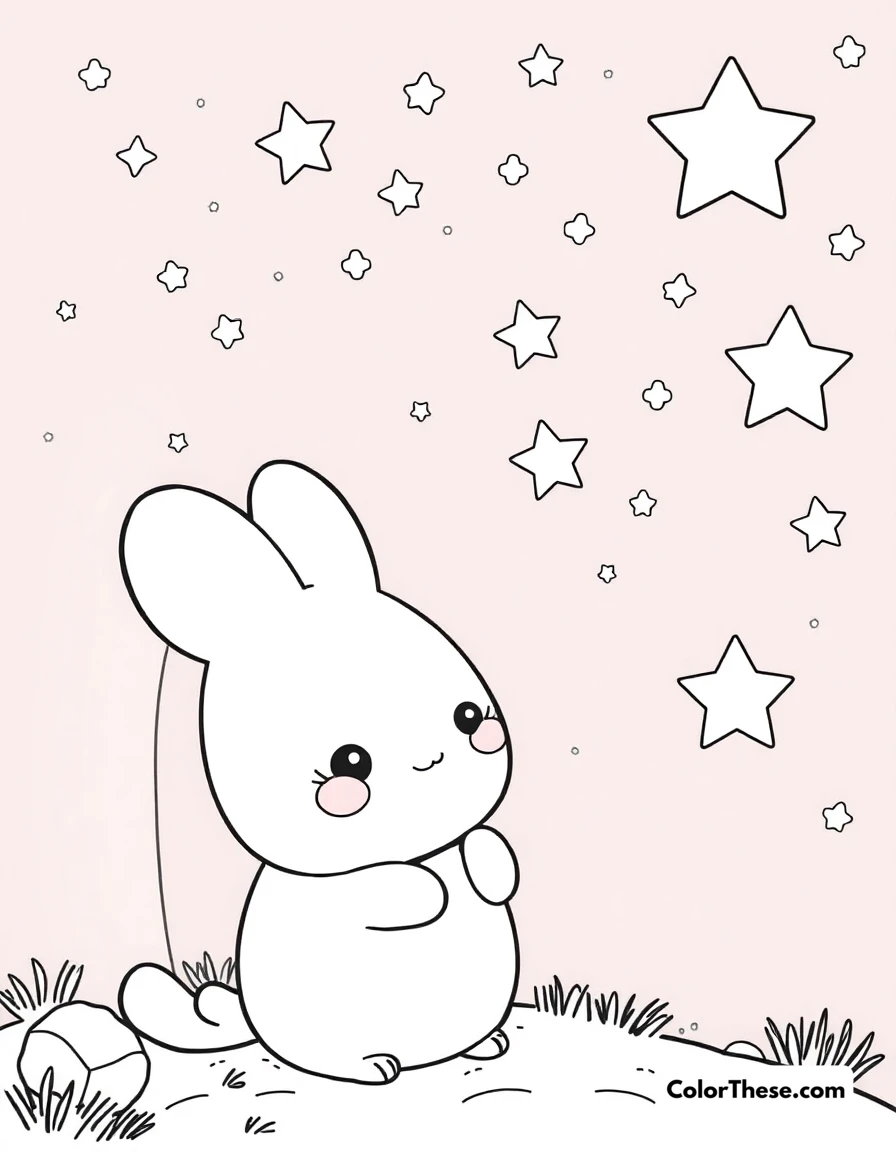 Free printable cinnamoroll stargazing coloring page. Cinnamoroll watching the stars on a beautiful night.