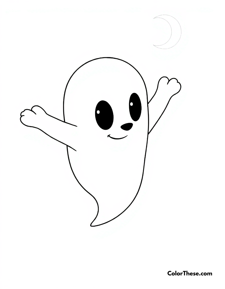 Free printable zero the ghost dog coloring page for kids and adults - A zero (disney) the ghost dog floating in the air.