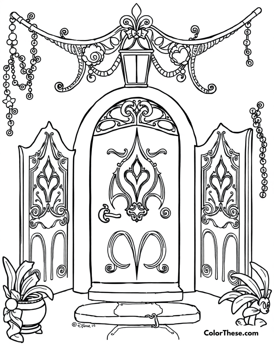 Free printable the casita's magical doors coloring page for kids and adults - A the magical doors of the casita, each representing a family member's gift in encanto (disney).