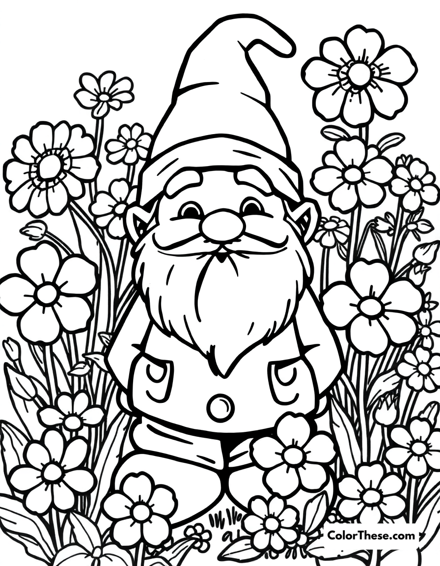 Gnome Coloring Pages