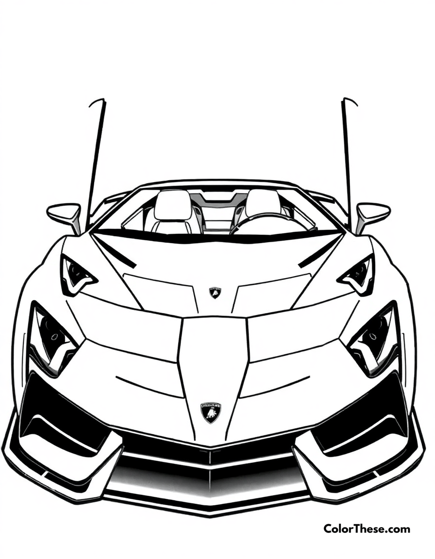 Free printable lamborghini centenario coloring page for kids and adults - A a limited-edition lamborghini centenario in a striking pose.