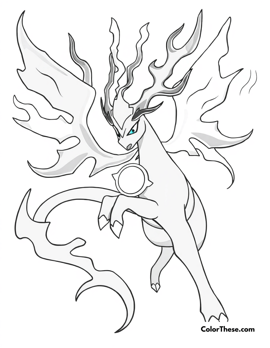 Free printable arceus in a divine aura coloring page for kids and adults - A arceus, the alpha pokémon, surrounded by a divine aura.