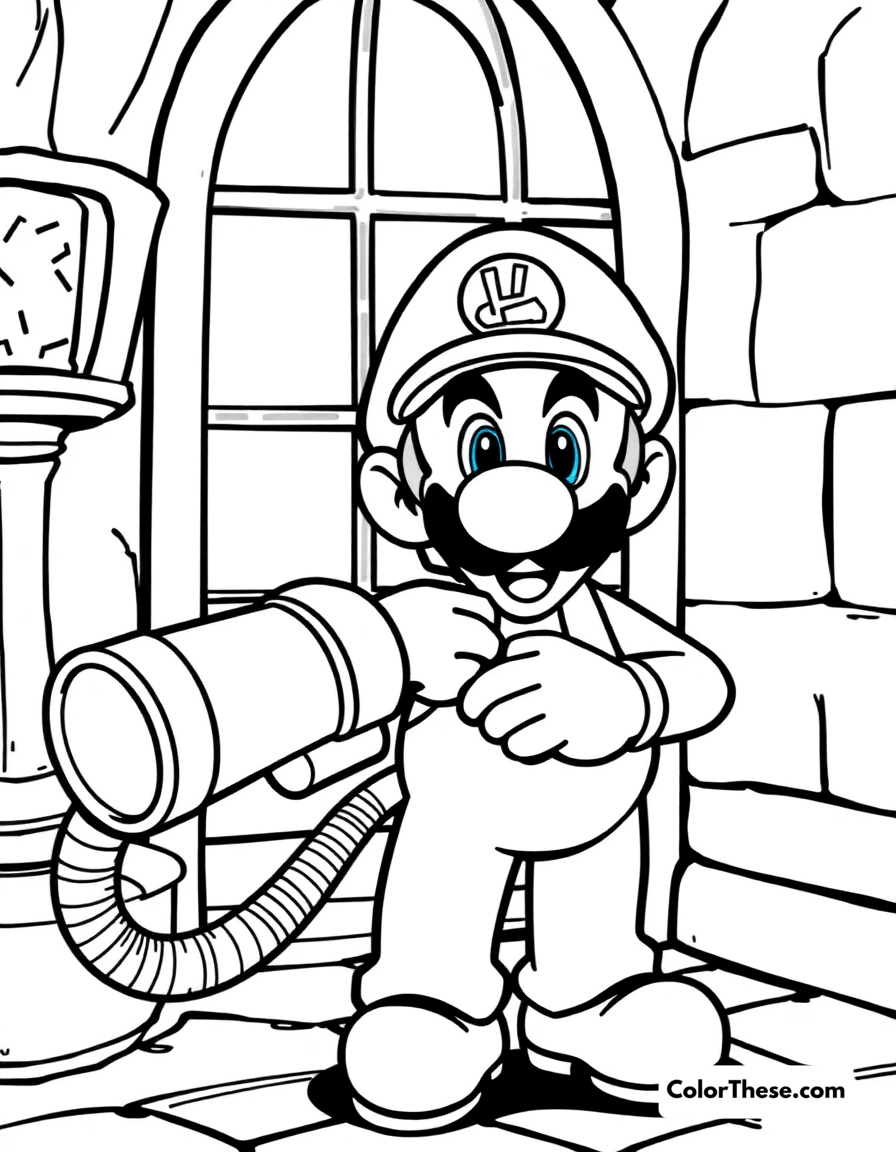 Luigi Coloring Pages from Mario