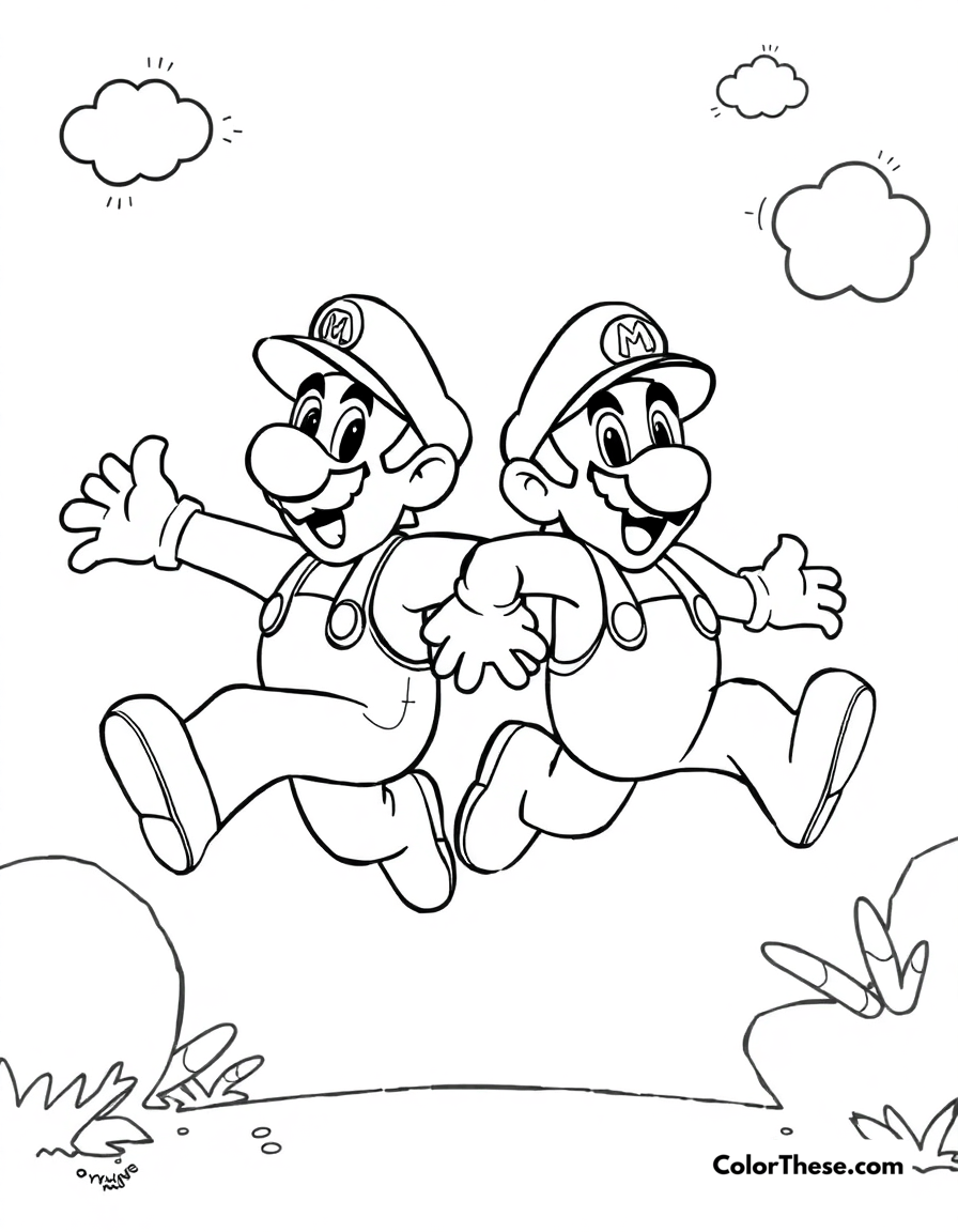 Mario and Luigi Coloring Pages