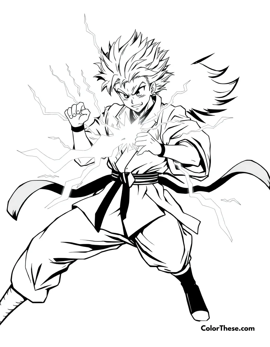 Free printable zenitsu's thunder breathing coloring page for kids and adults. Zenitsu executing his lightning-fast Thunder Breathing technique.