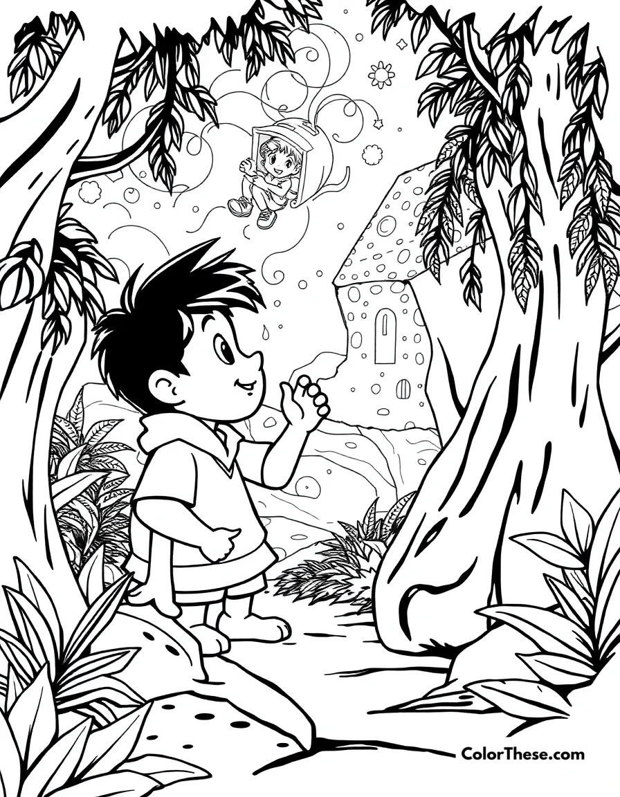 Free printable bruno and the visions coloring page for kids and adults. Bruno having a vision of the future in Encanto (Disney).