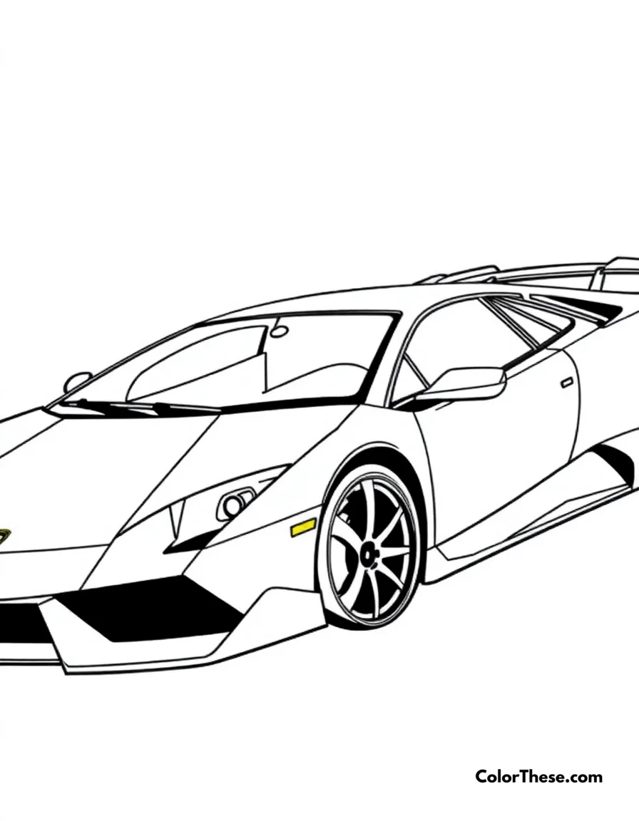 Free printable lamborghini murciélago coloring page for kids and adults. A sleek Lamborghini Murciélago in a dynamic pose.