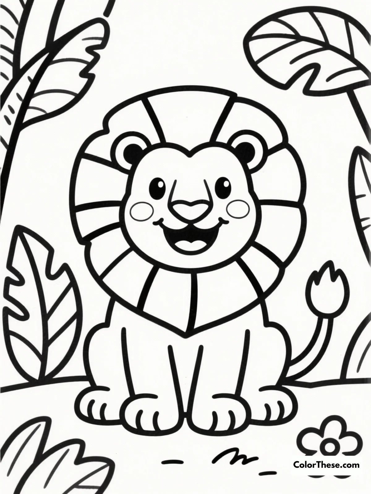 Free printable friendly cartoon lion coloring page for kids and adults. Bring our friendly cartoon lion to life with your imagination and colors! Perfect for all ages, this page invites creativity and fun with simple and detailed areas to explore.
