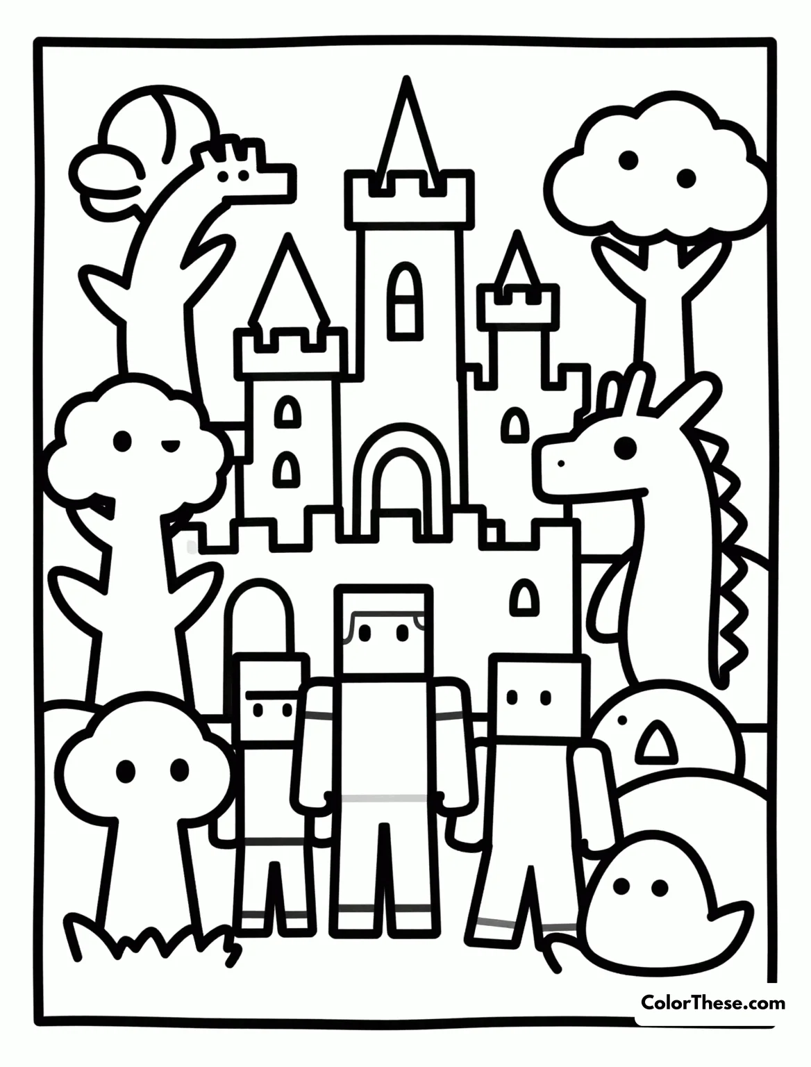 Free printable roblox fantasy realm coloring page for kids and adults. Embark on a creative journey with our Roblox Fantasy Realm coloring page. Perfect for all ages, this free printable is full of magical details to explore.